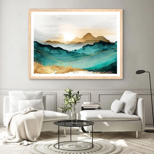 Poster in light oak frame - On the Verge of Abstract - Landscape - 100x70 cm