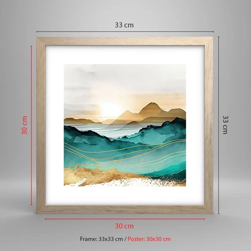 Poster in light oak frame - On the Verge of Abstract - Landscape - 30x30 cm