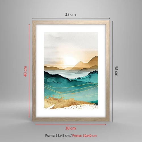 Poster in light oak frame - On the Verge of Abstract - Landscape - 30x40 cm