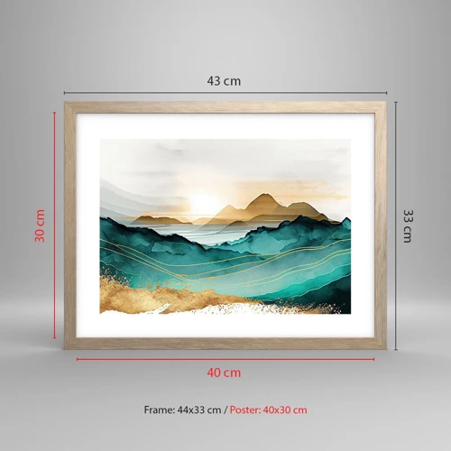 Poster in light oak frame - On the Verge of Abstract - Landscape - 40x30 cm