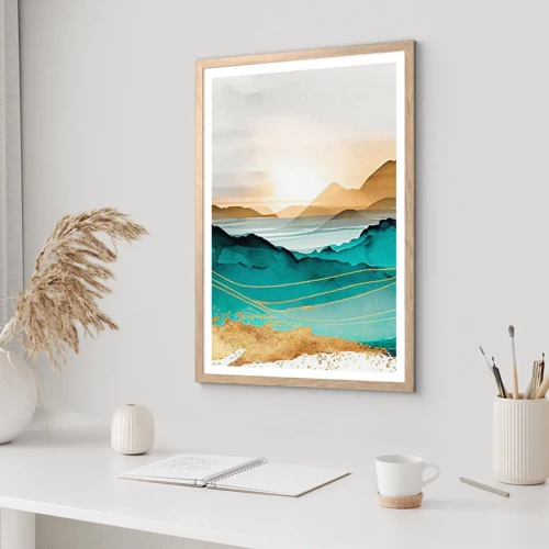 Poster in light oak frame - On the Verge of Abstract - Landscape - 40x50 cm