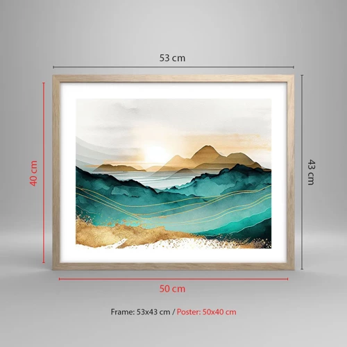 Poster in light oak frame - On the Verge of Abstract - Landscape - 50x40 cm