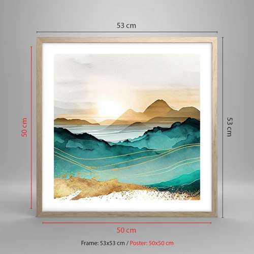 Poster in light oak frame - On the Verge of Abstract - Landscape - 50x50 cm