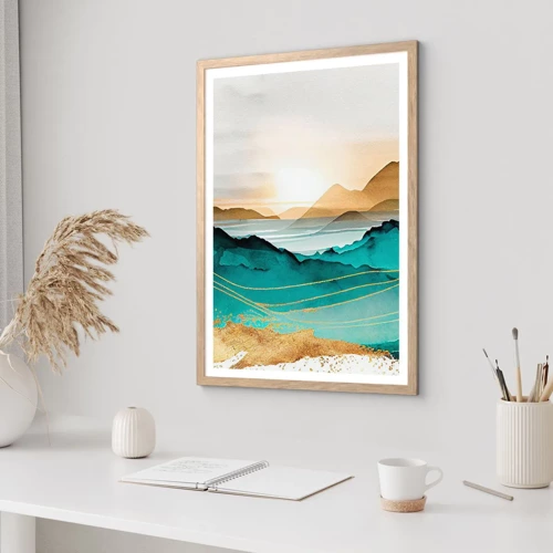 Poster in light oak frame - On the Verge of Abstract - Landscape - 50x70 cm