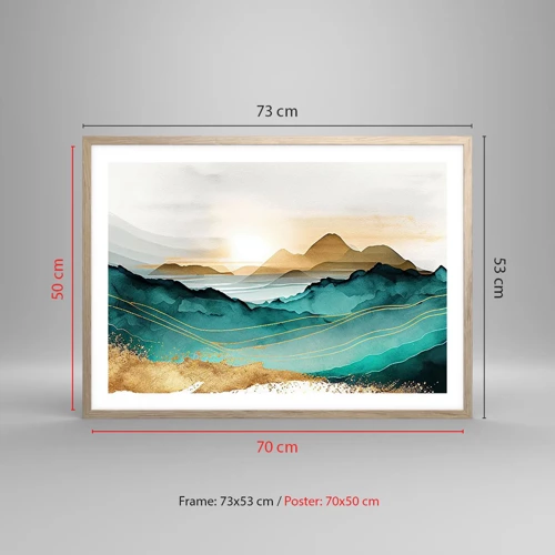 Poster in light oak frame - On the Verge of Abstract - Landscape - 70x50 cm