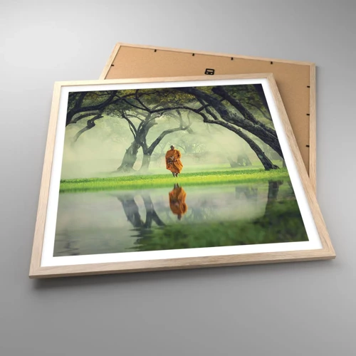 Poster in light oak frame - On the Way to Enlightenment - 60x60 cm