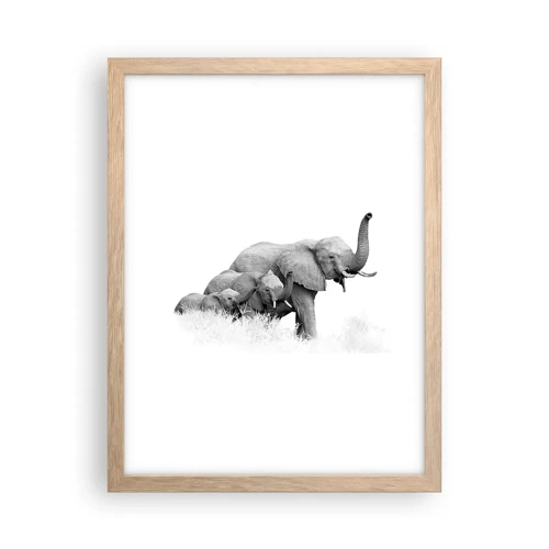 Poster in light oak frame - One, Two, Three - 30x40 cm