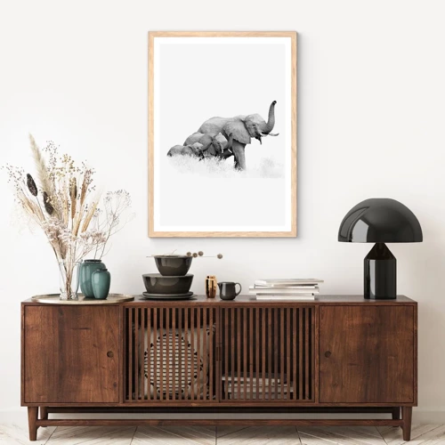 Poster in light oak frame - One, Two, Three - 30x40 cm