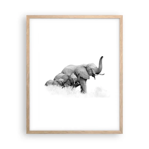 Poster in light oak frame - One, Two, Three - 40x50 cm