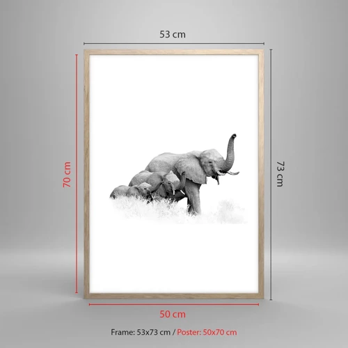 Poster in light oak frame - One, Two, Three - 50x70 cm