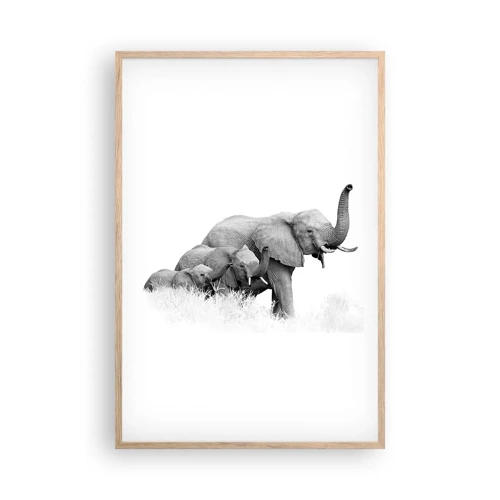 Poster in light oak frame - One, Two, Three - 61x91 cm