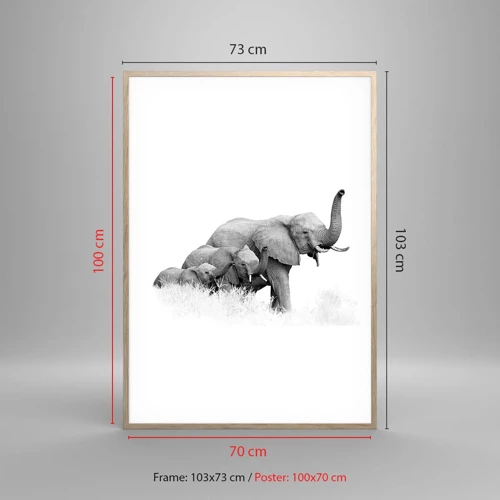 Poster in light oak frame - One, Two, Three - 70x100 cm