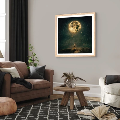 Poster in light oak frame - One that Stole the Moon - 40x40 cm