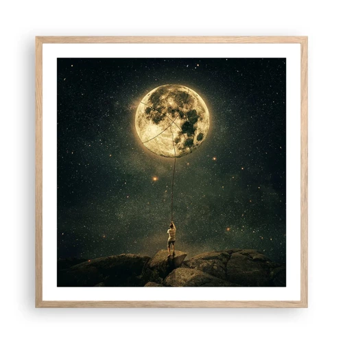 Poster in light oak frame - One that Stole the Moon - 60x60 cm