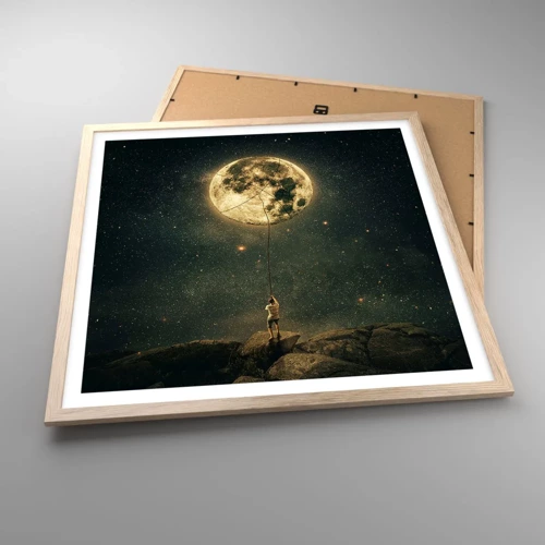 Poster in light oak frame - One that Stole the Moon - 60x60 cm