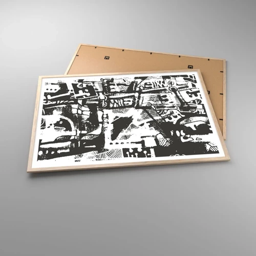 Poster in light oak frame - Order or Chaos? - 100x70 cm