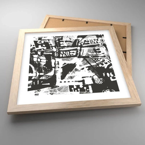 Poster in light oak frame - Order or Chaos? - 30x30 cm