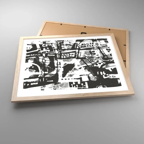Poster in light oak frame - Order or Chaos? - 50x40 cm