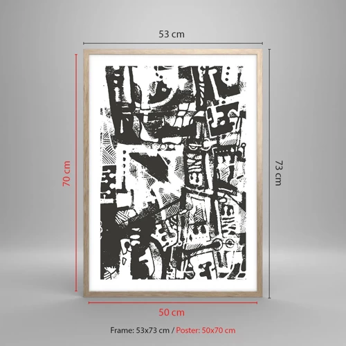 Poster in light oak frame - Order or Chaos? - 50x70 cm