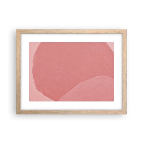 Poster in light oak frame - Organic Composition In Pink - 40x30 cm