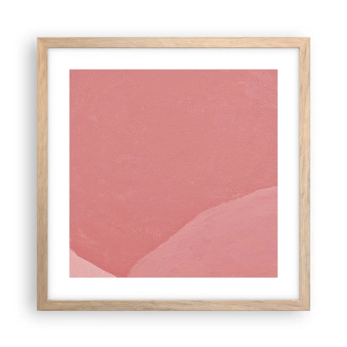Poster in light oak frame - Organic Composition In Pink - 40x40 cm