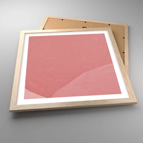 Poster in light oak frame - Organic Composition In Pink - 40x40 cm