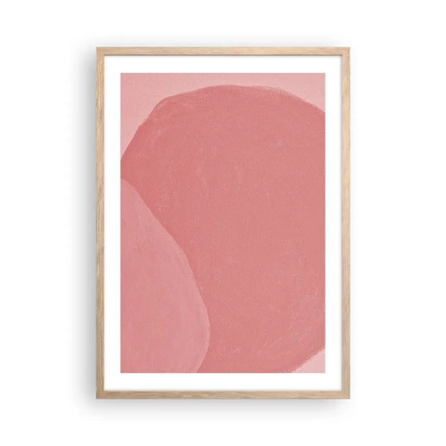 Poster in light oak frame - Organic Composition In Pink - 50x70 cm