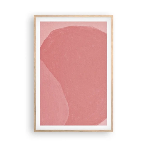 Poster in light oak frame - Organic Composition In Pink - 61x91 cm
