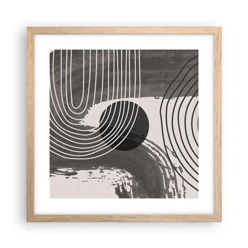 Poster in light oak frame - Oval Wins - 40x40 cm