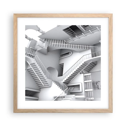 Poster in light oak frame - Paradoxes of Space - 40x40 cm