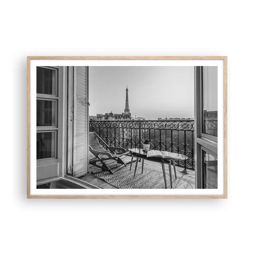 Poster in light oak frame - Parisian Afternoon - 100x70 cm