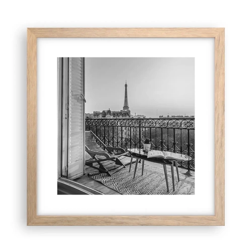 Poster in light oak frame - Parisian Afternoon - 30x30 cm