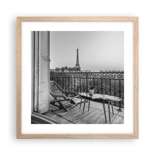 Poster in light oak frame - Parisian Afternoon - 40x40 cm