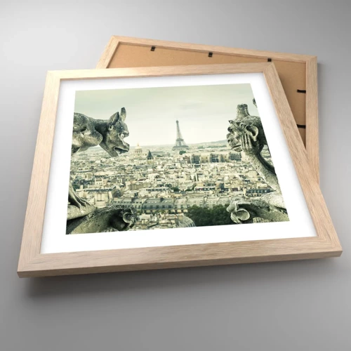 Poster in light oak frame - Parisian Talks - 30x30 cm