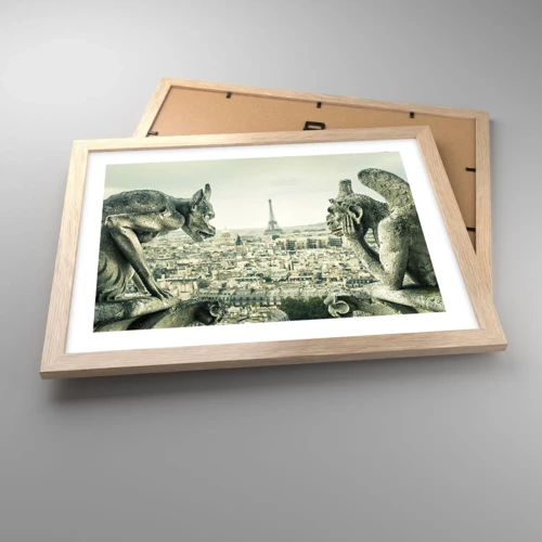 Poster in light oak frame - Parisian Talks - 40x30 cm