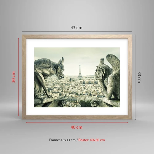 Poster in light oak frame - Parisian Talks - 40x30 cm