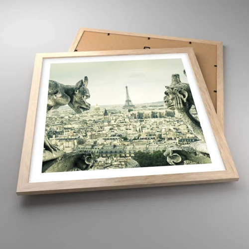 Poster in light oak frame - Parisian Talks - 40x40 cm