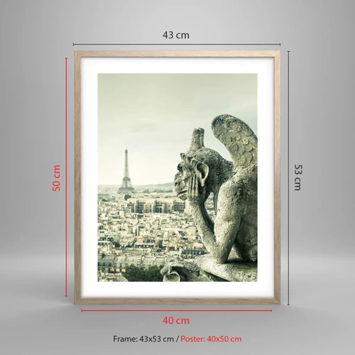 Poster in light oak frame - Parisian Talks - 40x50 cm