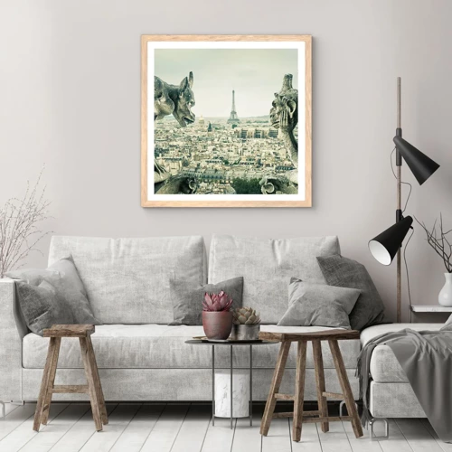 Poster in light oak frame - Parisian Talks - 60x60 cm