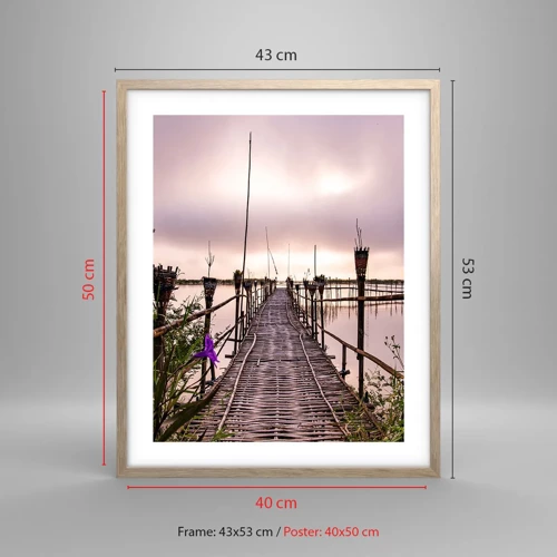 Poster in light oak frame - Peace and Quiet of Asia - 40x50 cm