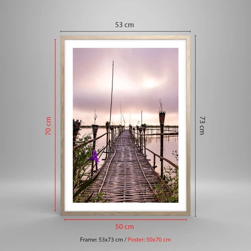 Poster in light oak frame - Peace and Quiet of Asia - 50x70 cm