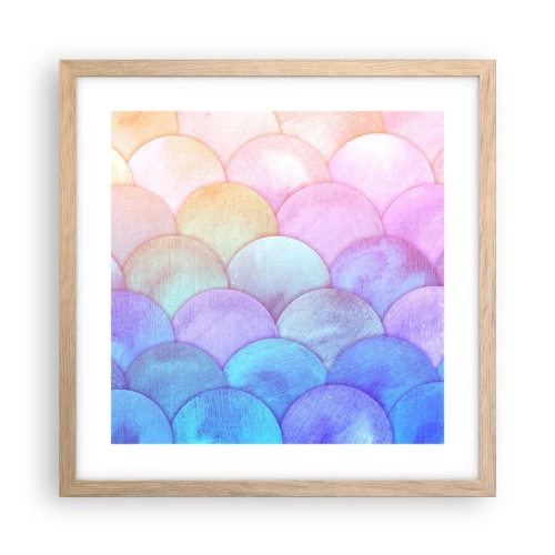 Poster in light oak frame - Pearl Scale - 40x40 cm