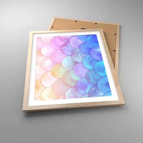 Poster in light oak frame - Pearl Scale - 40x50 cm