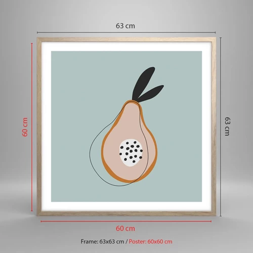 Poster in light oak frame - Penetrating the Nature of Things - 60x60 cm