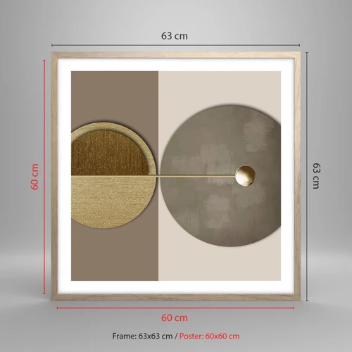 Poster in light oak frame - Perfect Balance - 60x60 cm