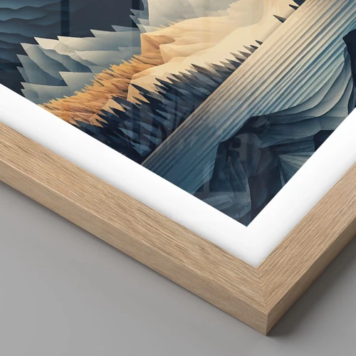 Poster in light oak frame - Perfect Mountain Landscape - 60x60 cm