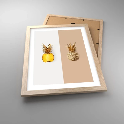 Poster in light oak frame - Pineapple for Us - 30x40 cm