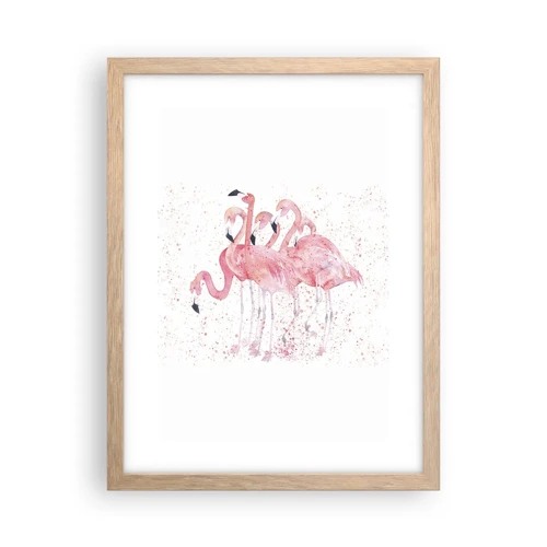 Poster in light oak frame - Pink Power - 30x40 cm