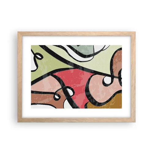 Poster in light oak frame - Pirouettes Among Colours - 40x30 cm