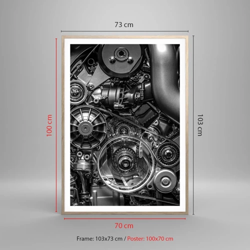 Poster in light oak frame - Poetry of Mechanics - 70x100 cm
